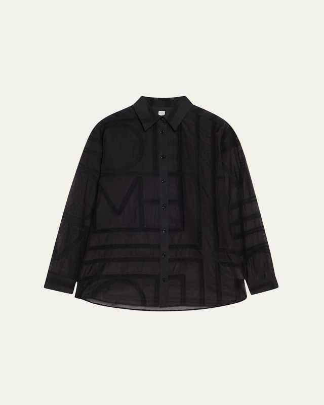 Monogram Crochet Embroidered Classic Shirt